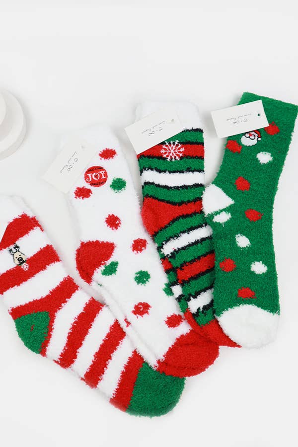 Christmas Plush Socks: MIX COLOR / ONE