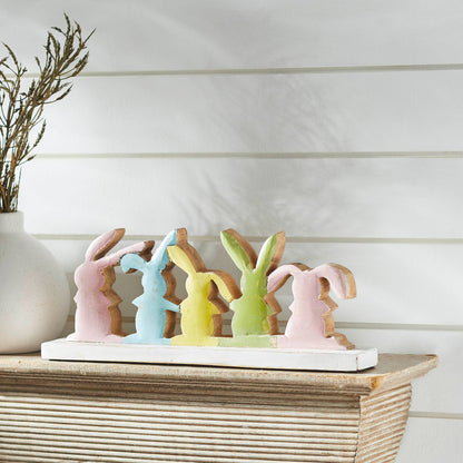 Bunny Hop Wooden 5 Bunny Silhouettes 5x13.5x2