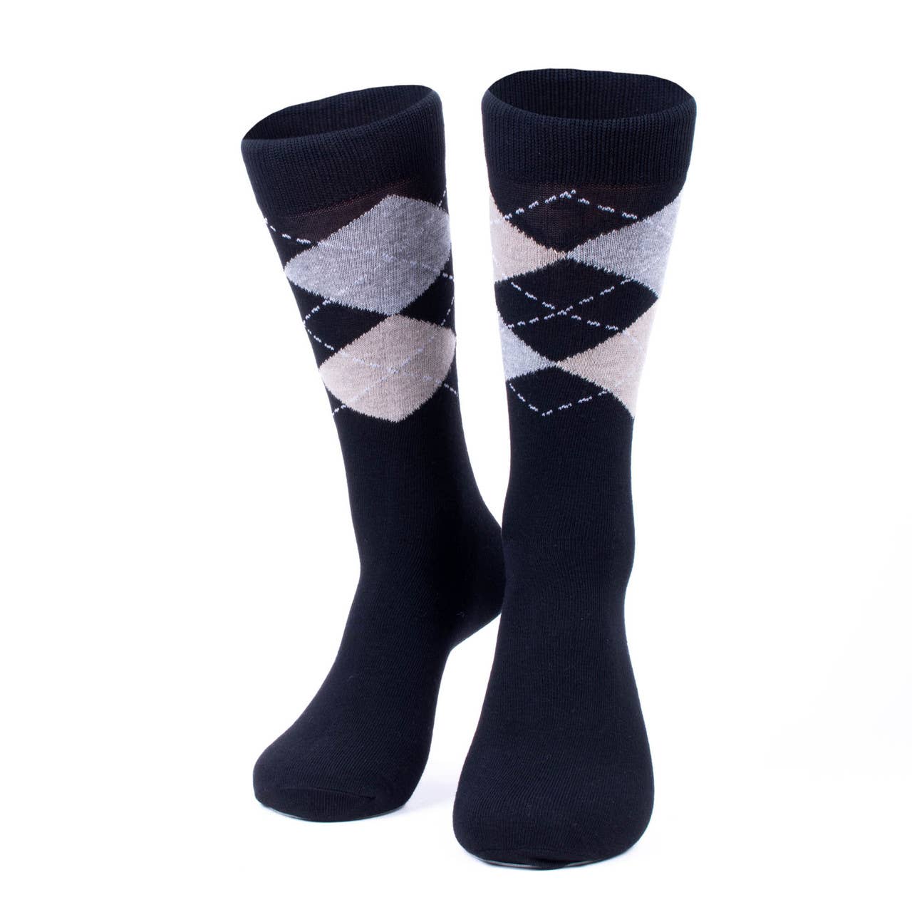 Men Black Fancy Pattern Poly Socks