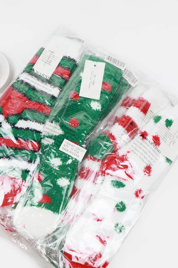 Christmas Plush Socks: MIX COLOR / ONE