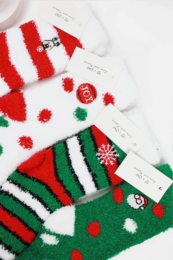 Christmas Plush Socks: MIX COLOR / ONE