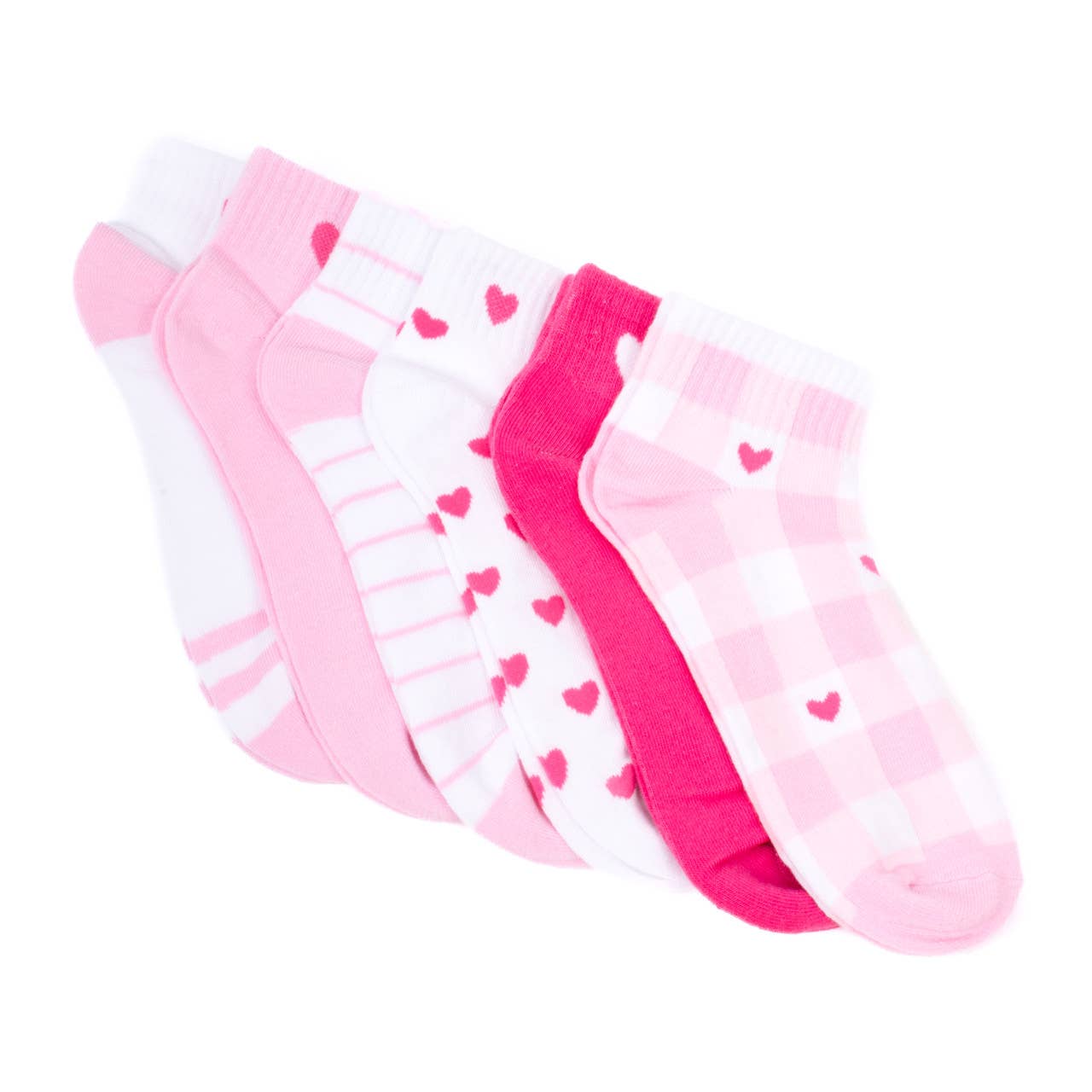 Ladies Low Cut Heart 6Ribbed Socks