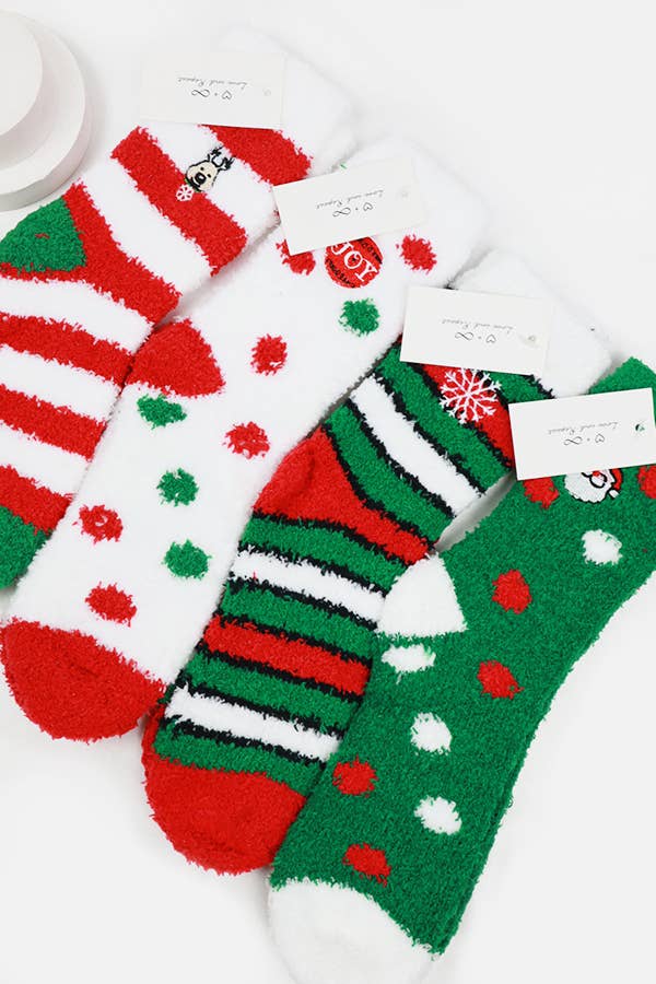 Christmas Plush Socks: MIX COLOR / ONE