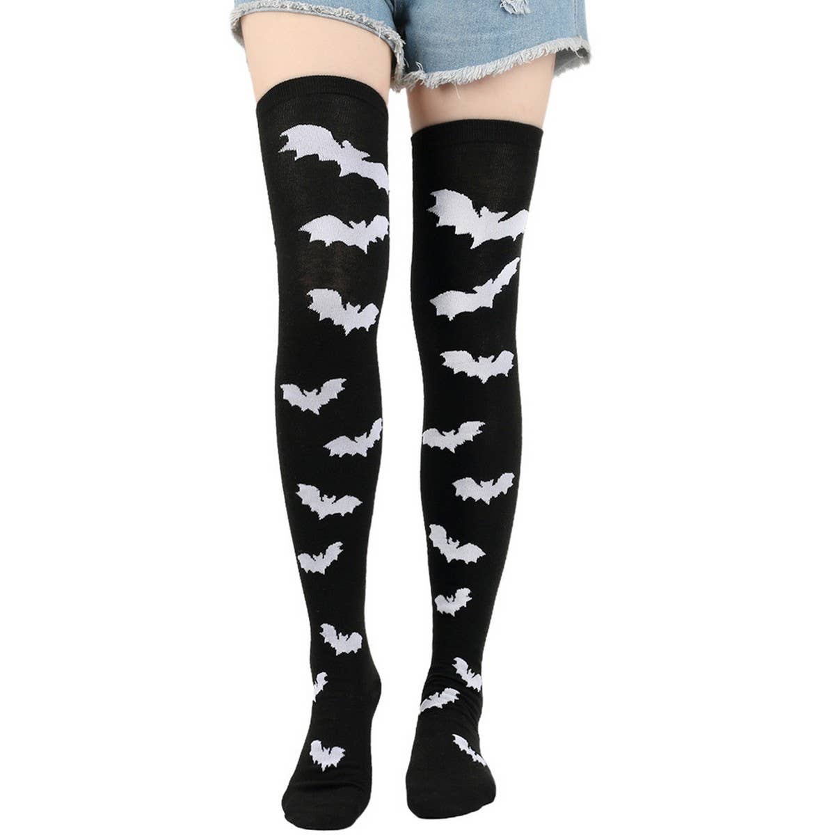 Halloween Skull Bat Bleeding Through Knee Socks