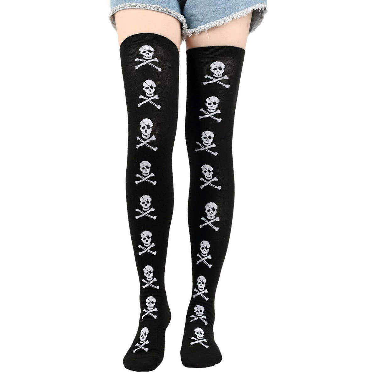 Halloween Skull Bat Bleeding Through Knee Socks