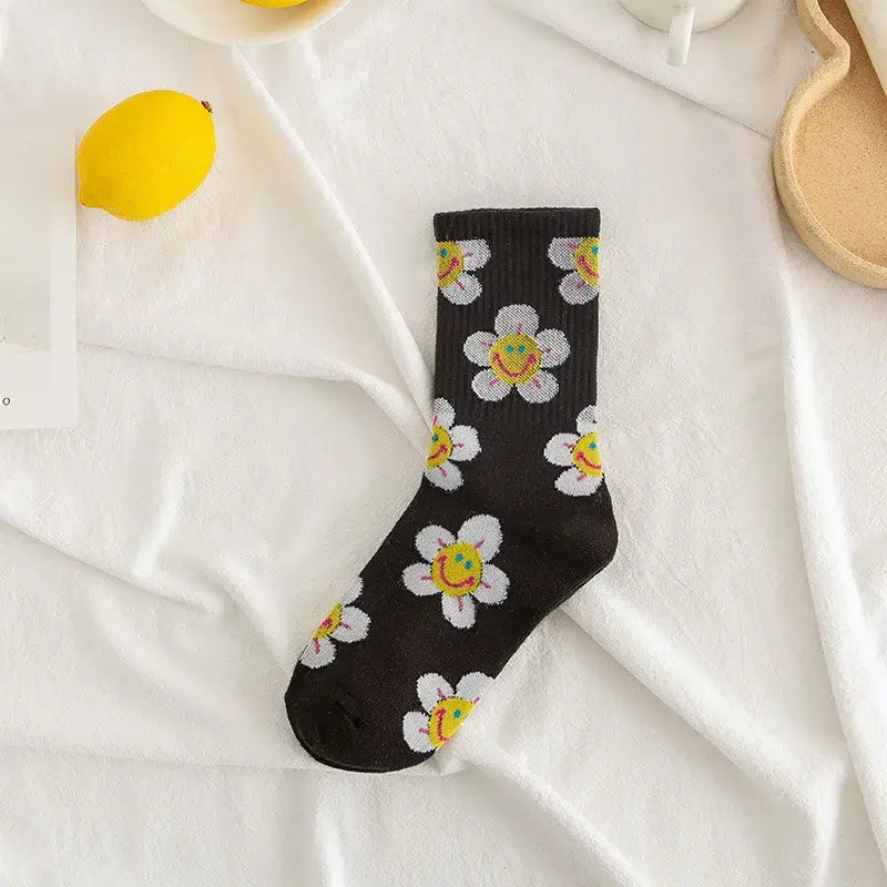 Smiley Face Flower Socks