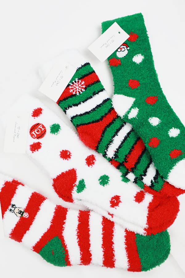 Christmas Plush Socks: MIX COLOR / ONE