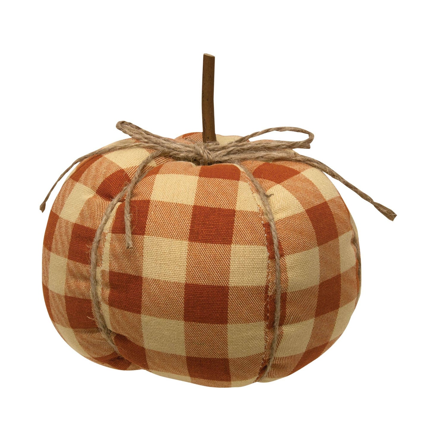 Large Orange Buffalo Check Pumpkin