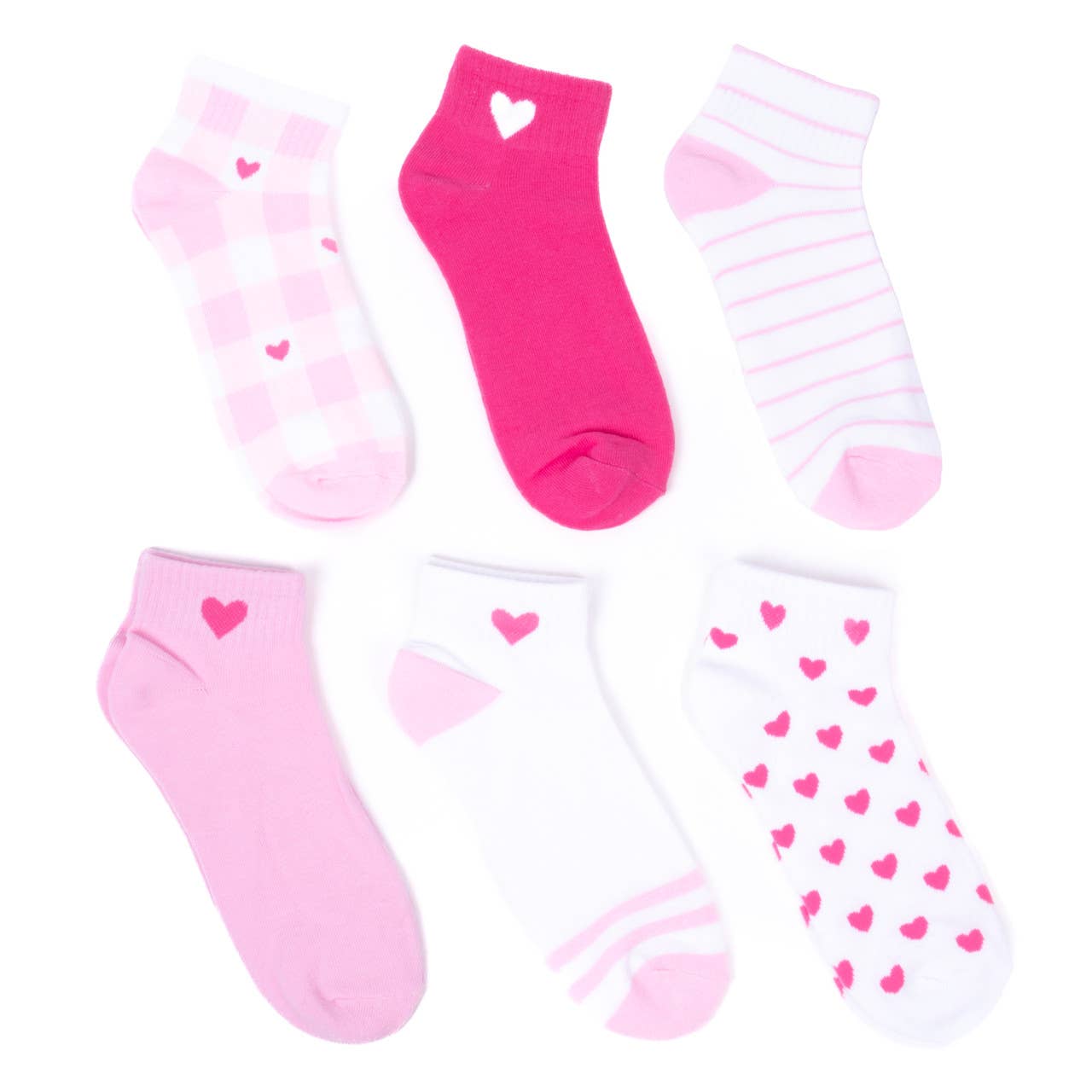 Ladies Low Cut Heart 6Ribbed Socks