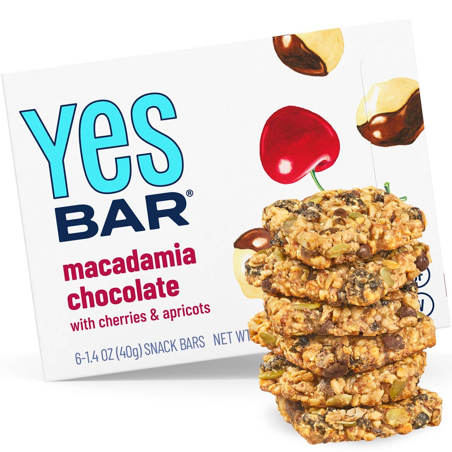 Yes Bar Macadamia Cherry Chocolate - Gourmet Plant-Based Snack Bar