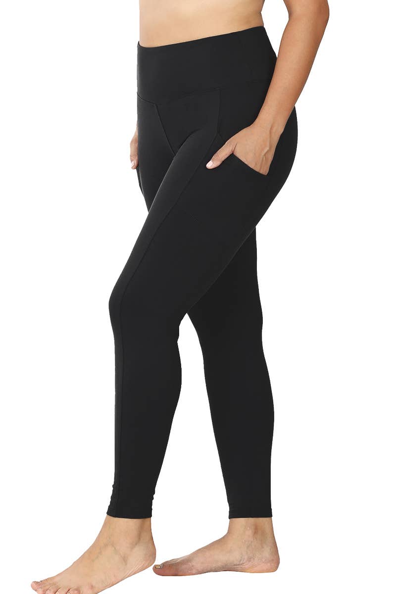 MICROFIBER FULL LENGTH LEGGINGS WITH POCKETS