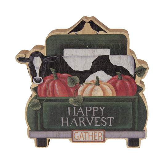 Happy Harvest Chunky Wood Truck Sitter